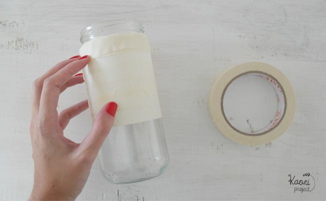 bote e cristal con cinta de carrocero